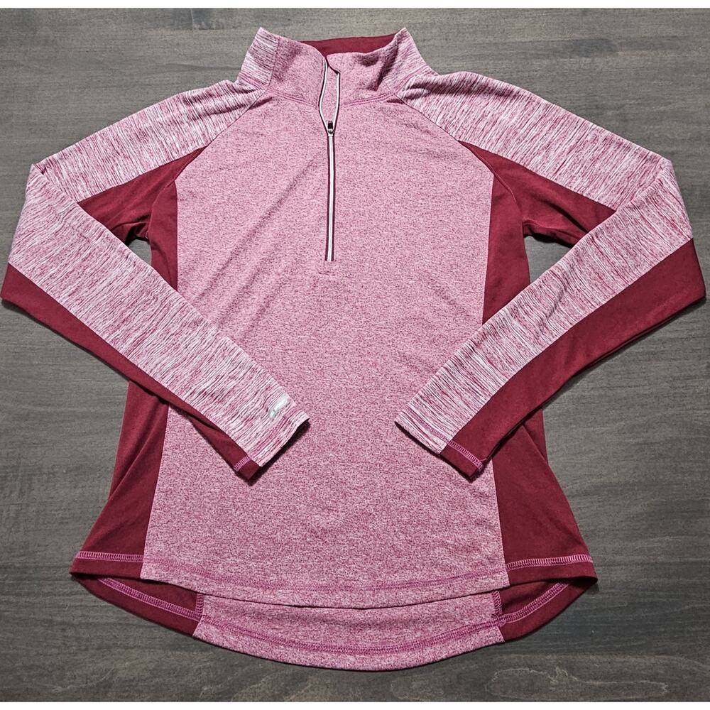 Danskin Now Women's Burgundy Athletic 1/4 Quarter Zip Pullover Size Medium 8-10